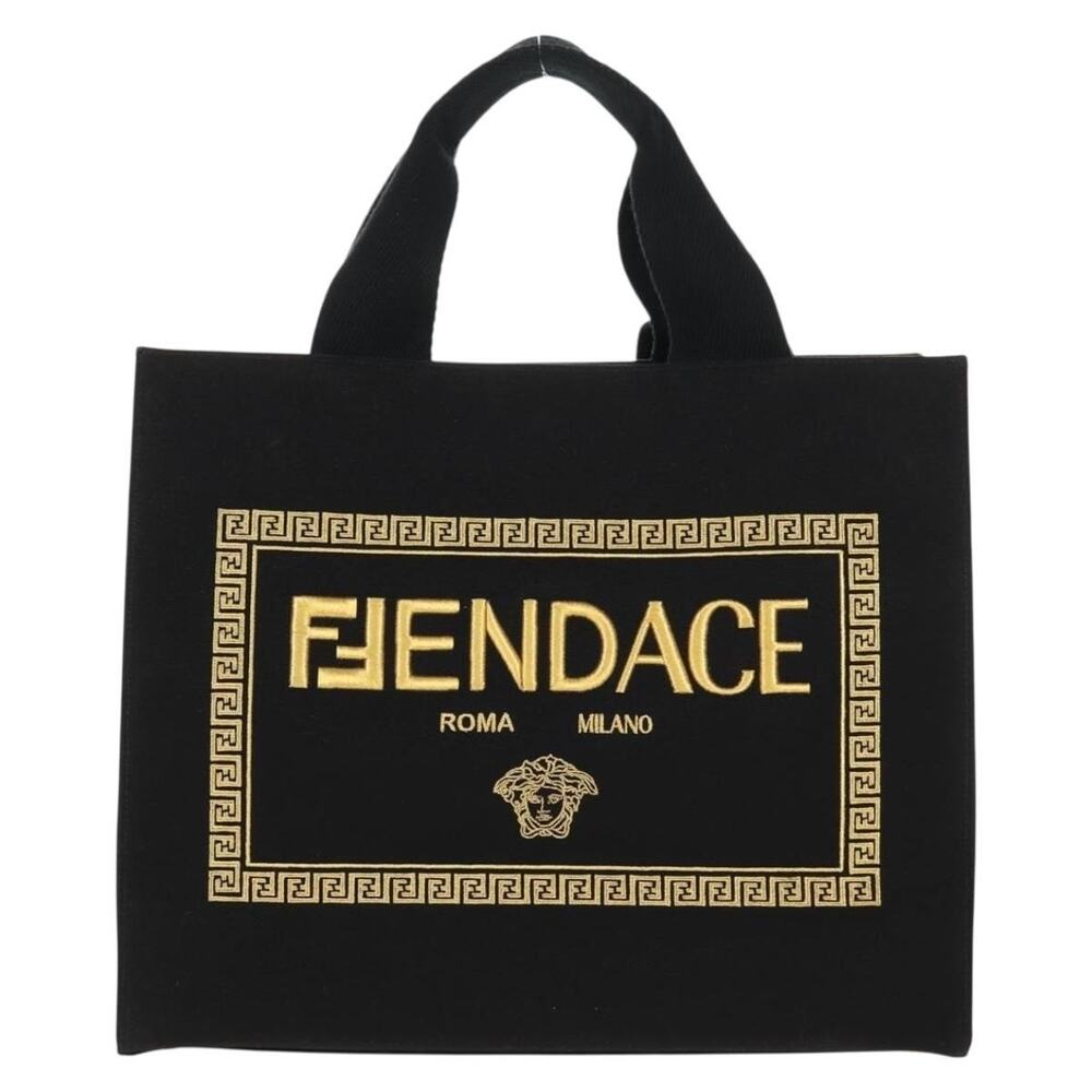 Fendi x Canvas Versace Tote Bag Black